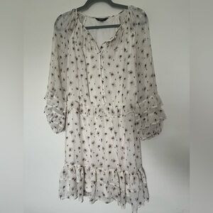 Simply Vera / Vera Wang Floral Print White Dress L